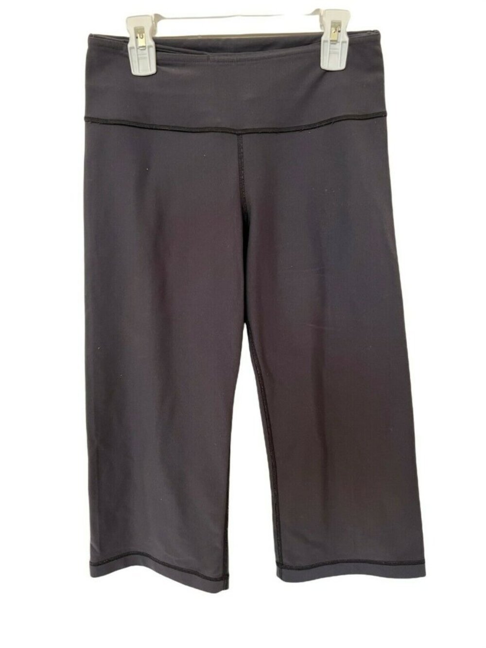 Lululemon Cropped Leggings Women Size 4 High-Rise Stretch Nylon/Spandex Black So